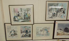 AFTER JAMES GILLRAY set of four limited edition prints - satirical depictions