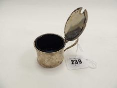 SILVER WET MUSTARD POT with blue glass liner, Birmingham 1933, silver weight 59g