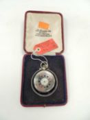 GEORGE V SILVER HALF HUNTER POCKET WATCH, in a Benson box Provenance: private collection Cheshire
