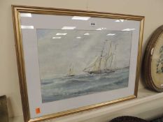 NEIL DARROCH watercolour - 'Schooner and Ketch', signed and inscribed verso, 33 x 49cms