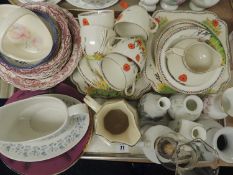 ASSORTED CHINA, including Staffordshire poppy decorated tableware