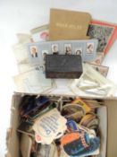 QUANTITY OF HANDWRITTEN LETTERS & OTHER EPHEMERA, chip carved wooden box, and collection of
