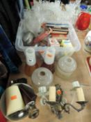 PARCEL OF LIGHTING, with box of associated lightbulbs