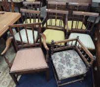 SET OF SIX LATE GEORGE III MAHOGANY DINING CHAIRS, comprising five singles and one carver, also a