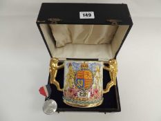 CASED PARAGON BONE CHINA LOVING CUP, limited edition (246/1000), to commemorate the crowning of King