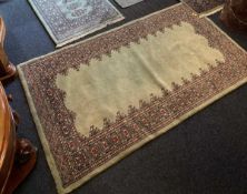 TURKISH SAGE GREEN GROUND WOOLLEN RUG, 163 x 94cms