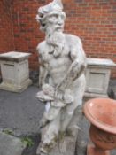 RECONSTITUTED STONE GARDEN FIGURE OF NEPTUNE, 130cms (h) Provenance: The Cornelia Bayley