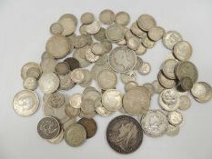 QUANTITY OF VICTORIAN & LATER SILVER COINS, all pre-1947, wt. approx. 280g Provenance: private