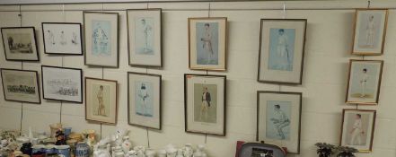 VARIOUS CRICKETING PRINTS, including Vanity Fair and 'Spy' (15)