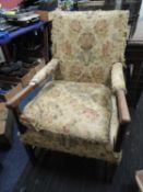 MAHOGANY FRAMED & TAPESTRY UPHOLSTERED ARMCHAIR, 19th century Provenance: The Cornelia Bayley