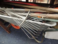 N.B. AMENDED DESCRIPTION - (pillar drill withdrawn) - GARDENING TOOLS, including wheelbarrow,