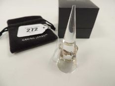 GEORG JENSEN STERLING SILVER RING (204A), size M, in original box Provenance: private collection