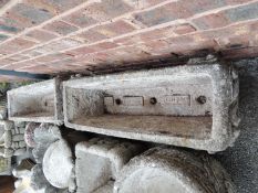 PAIR OF RECONSTITUTED STONE FLOWER TROUGHS, each 77cms Provenance: private collection Cheshire