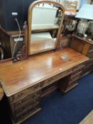 VICTORIAN MAHOGANY KNEEHOLE DRESSING TABLE c. 1870, 146 (w) x 60cms (d) Provenance: private