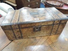 VICTORIAN WALNUT & PARQUETRY BOX