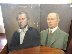 LATE VICTORIAN oils on canvas - family portraits, 70 x 53cms (2) Comments: unframed