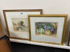 TWO WATERCOLOURS: Stephen J Bowers (Active 1874-92) watercolour - Returning home, signed with