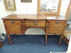 GEORGE IV MAHOGANY INVERTED BREAKFRONT SIDEBOARD, 92 (h) x 168 (w) x 65cms (d)