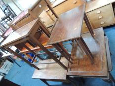 EDWARDIAN MAHOGANY & INLAID PIANO STOOL, retro smoked glass topped coffee table, various