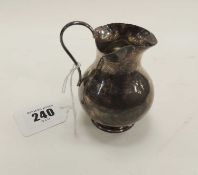 VICTORIAN SILVER PLAIN BALUSTER CREAM JUG, Sheffield 1883, 9cms (h), 85g