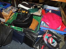 LARGE QUANTITY OF LADIES' ACCESSORIES, including scarves, handbags, etc.