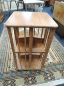 ERCOL STYLE LIGHT ELM REVOLVING BOOKCASE, 76 (h) x 45.5cms (w)