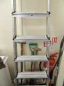 SMALL ASSORTMENT OF GARDENING TOOLS and folding aluminium steps Provenance: private collection