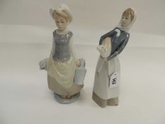 TWO LLADRÓ FIGURES, girls of the farm Provenance: private collection Flintshire