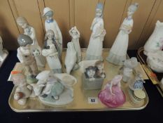 GROUP OF MAINLY SPANISH PORCELAIN FIGURES, including Nao Provenance: private collection Flintshire