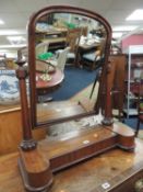 VICTORIAN MAHOGANY DRESSING TABLE MIRROR c. 1860, 80 x 69cms