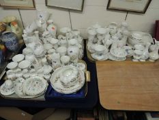 THREE TRAYS OF MAINLY AYNSLEY PEMBROKE AND OTHER FLORAL PATTERNED CHINA Provenance: private