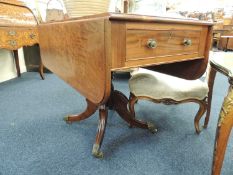 WILLIAM IV 'PLUM PUDDING' MAHOGANY PEDESTAL PEMBROKE TABLE c. 1835, 100 x 60cms Provenance: