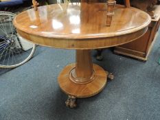 VICTORIAN MAHOGANY TILT-TOP PEDESTAL SUPPER TABLE, 87cms (diam.) Provenance: private collection