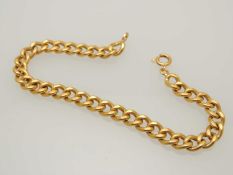 18CT GOLD CURB LINK BRACELET with bolt ring clasp, 18.5cms (l), 9.8g Provenance: private
