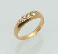 EDWARDIAN 18CT GOLD DIAMOND FIVE-STONE RING, Birmingham 1901, size L, 4.0g Provenance: private