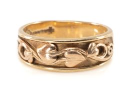 9CT CLOGAU GOLD 'TREE OF LIFE' RING, ring size P, 4.9gms Provenance: private collection Ceredigion