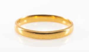 22CT GOLD WEDDING BAND, ring size L 1/2, 2.0gms Provenance: private collection Pembrokeshire