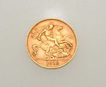 GEORGE V 1912 HALF SOVEREIGN, 3.96g Provenance: private collection Kent Please note: this lot