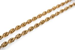 GOLD PLATED ROPE TWIST NECKLACE, 45.5cms (l), 15.2gms Provenance: private collection Denbighshire