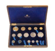 VICTORIA GOLDEN JUBILEE ASSEMBLED SET OF GOLD & SILVER COINS, 1887, including gold five-pounds, gold