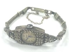BERNEX SILVER AND MARCASITE LADY'S COCKTAIL WATCH Provenance: private collection Cheshire Please