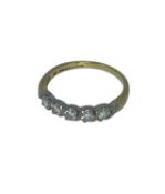 18CT GOLD FIVE STONE DIAMOND RING, total diamond wt. approx. 0.45cts, 2.4g Provenance: private
