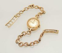 TUDOR ROYAL 9CT GOLD LADY'S BRACELET WATCH, 10mm dial, manual wind, on original Rolex 9ct gold
