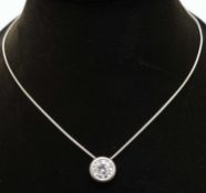 DIAMOND SOLITAIRE PENDANT, round brilliant-cut diamond, approx. 2.84cts, colour estimated as J,