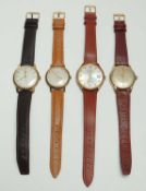 FOUR GENTS' VINTAGE WRISTWATCHES, including Talis 25 jewel incabloc automatic wristwatch, 36mms (