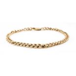 9CT GOLD CURB LINK BRACELET, 20.5cms long, 12.7gms Provenance: private collection Pembrokeshire