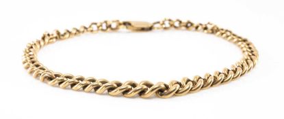 9CT GOLD CURB LINK BRACELET, 20.5cms long, 12.7gms Provenance: private collection Pembrokeshire