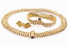 ITALIAN GOLD JEWELLERY SUITE BY CHIAMPESAN, comprising 9ct S-link necklace 65.7, 9ct bracelet 32.4g,