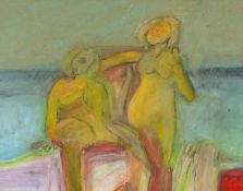 ‡ SELWYN JONES mixed media - entitled verso, 'Merched IV', 24 x 31cms Provenance: purchased Bangor