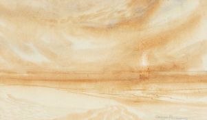 ‡ GWILYM PRICHARD watercolour - abstract beach scene, signed, 20 x 35cms Provenance: private